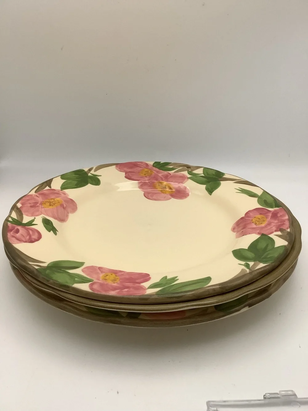 Three Franciscan Desert Rose Dinner Plates Made in England